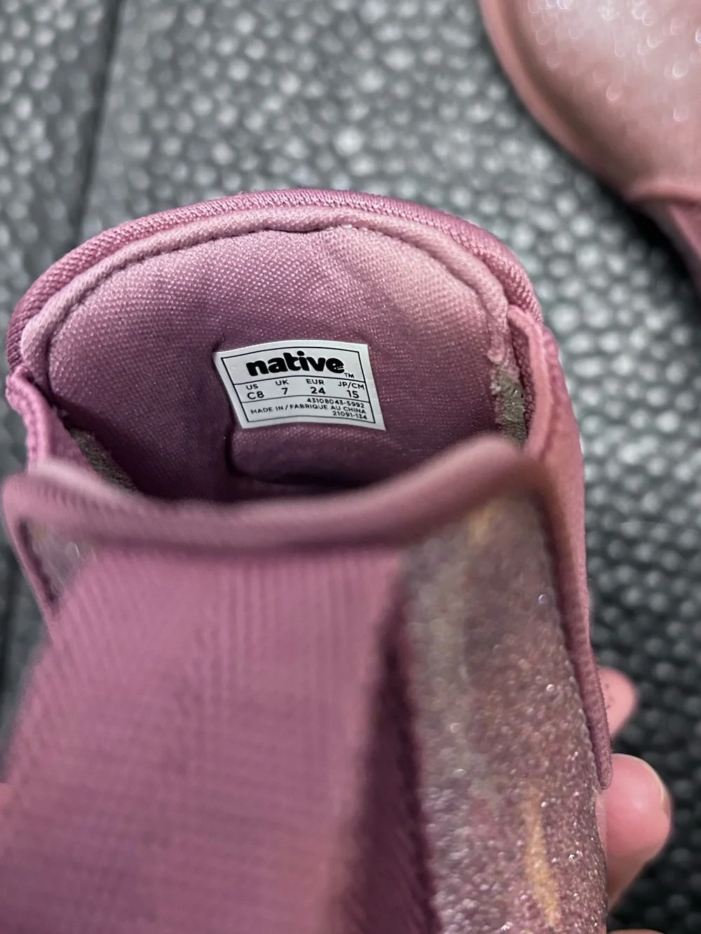 Native Kensington Treklite Pink Glitter Boots 8